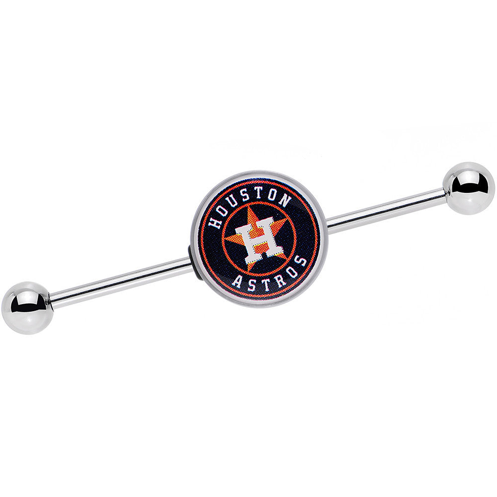 BodyCandy 14G Licensed MLB Houston Astros Industrial Barbell 38mm — main product shot