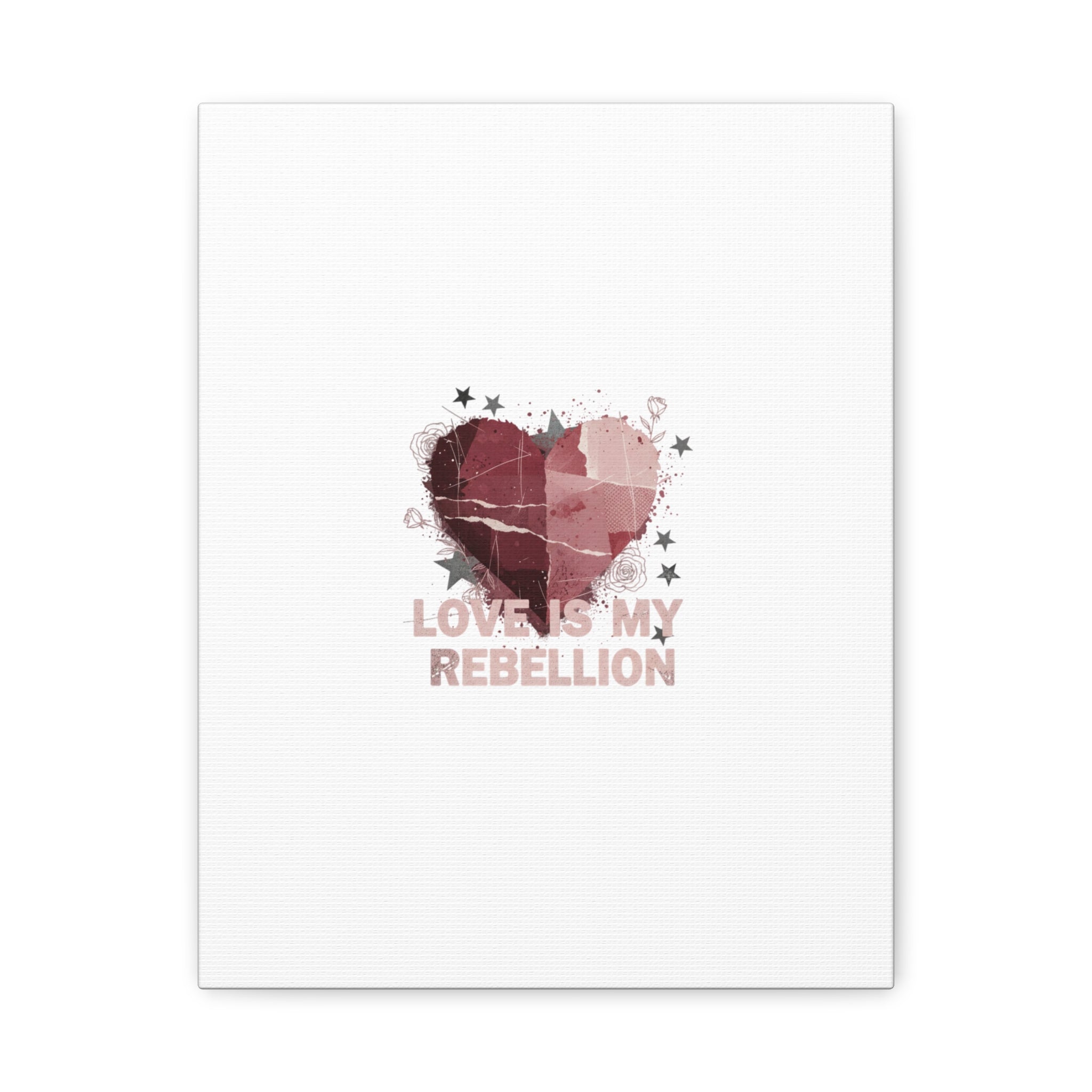 Love Is My Rebellion Canvas | Soft Grunge Hearts, Distressed Valentine Collage