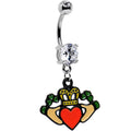 BodyCandy Clear Gem Irish Claddagh Belly Ring Created with Crystals — main product shot
