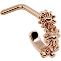 BodyCandy 18G Rose Gold PVD Daisy Flower Chain Faux Hoop L Shaped Nose Ring — main product shot