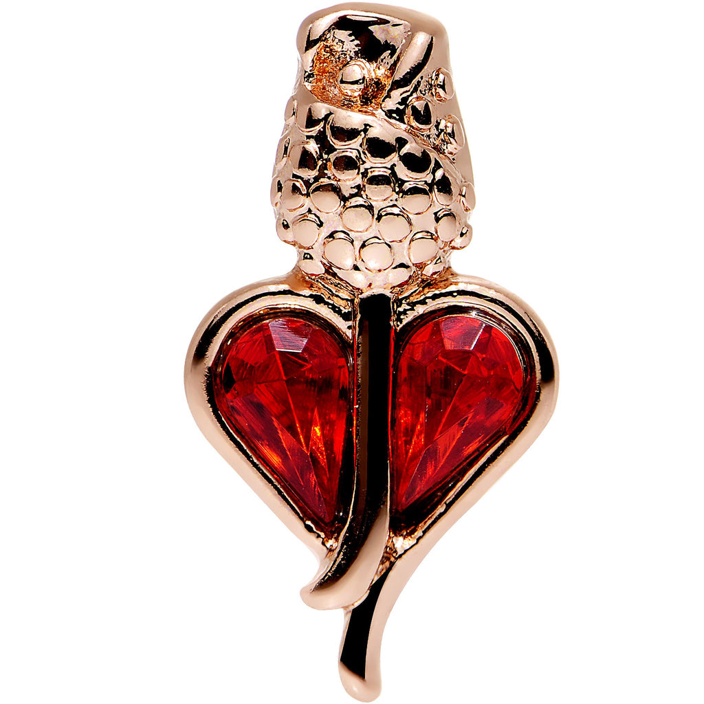 BodyCandy 16G 1/4 Red Gem Rosy Hue Heart and Rose Flower Tragus Cartilage Earring — lifestyle context