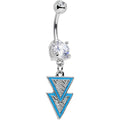 BodyCandy Clear Gem Pretty Popstar Blue Tiered Triangles Dangle Belly Ring — main product shot