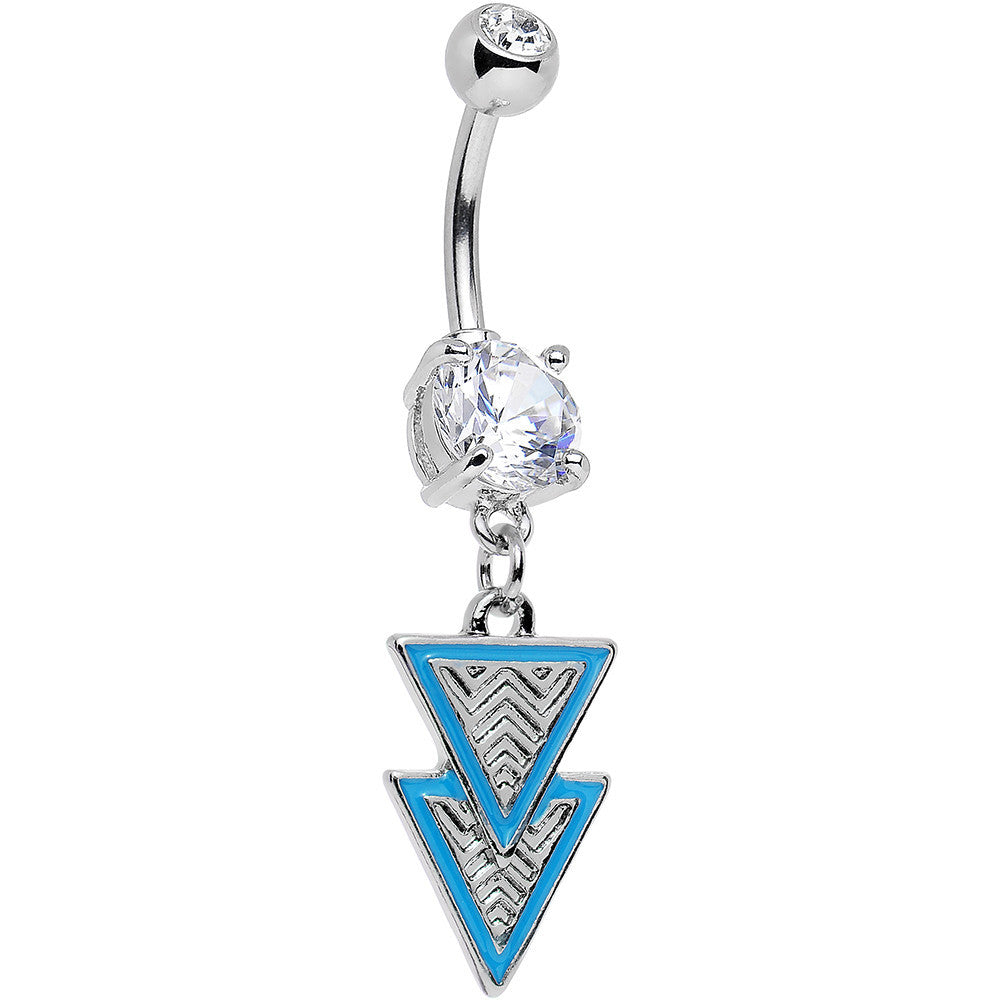 BodyCandy Clear Gem Pretty Popstar Blue Tiered Triangles Dangle Belly Ring — main product shot