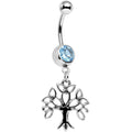BodyCandy Aqua Gem Celtic Knot Triquetra Tree of Life Dangle Belly Ring — main product shot