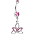 BodyCandy Pink Gem Live in the Light Lotus Flower Dangle Belly Ring — main product shot