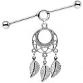 BodyCandy 14G Natural Love Dreamcatcher Dangle Industrial Barbell 39mm — main product shot