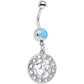 BodyCandy Faux Turquoise Circular Frame Spend the Day At Ohm Dangle Belly Ring — main product shot