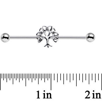 BodyCandy 14G Celtic Trinity Knot Tree of Life Industrial Barbell 38mm — detail close-up