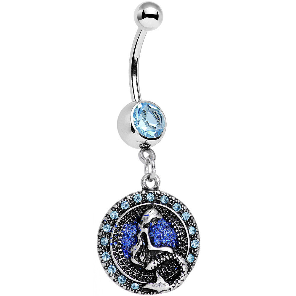 BodyCandy Aqua Gem Mythical Mermaid Dangle Belly Ring — main product shot