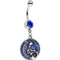 BodyCandy Royal Blue Gem Mythical Mermaid Dangle Belly Ring — main product shot