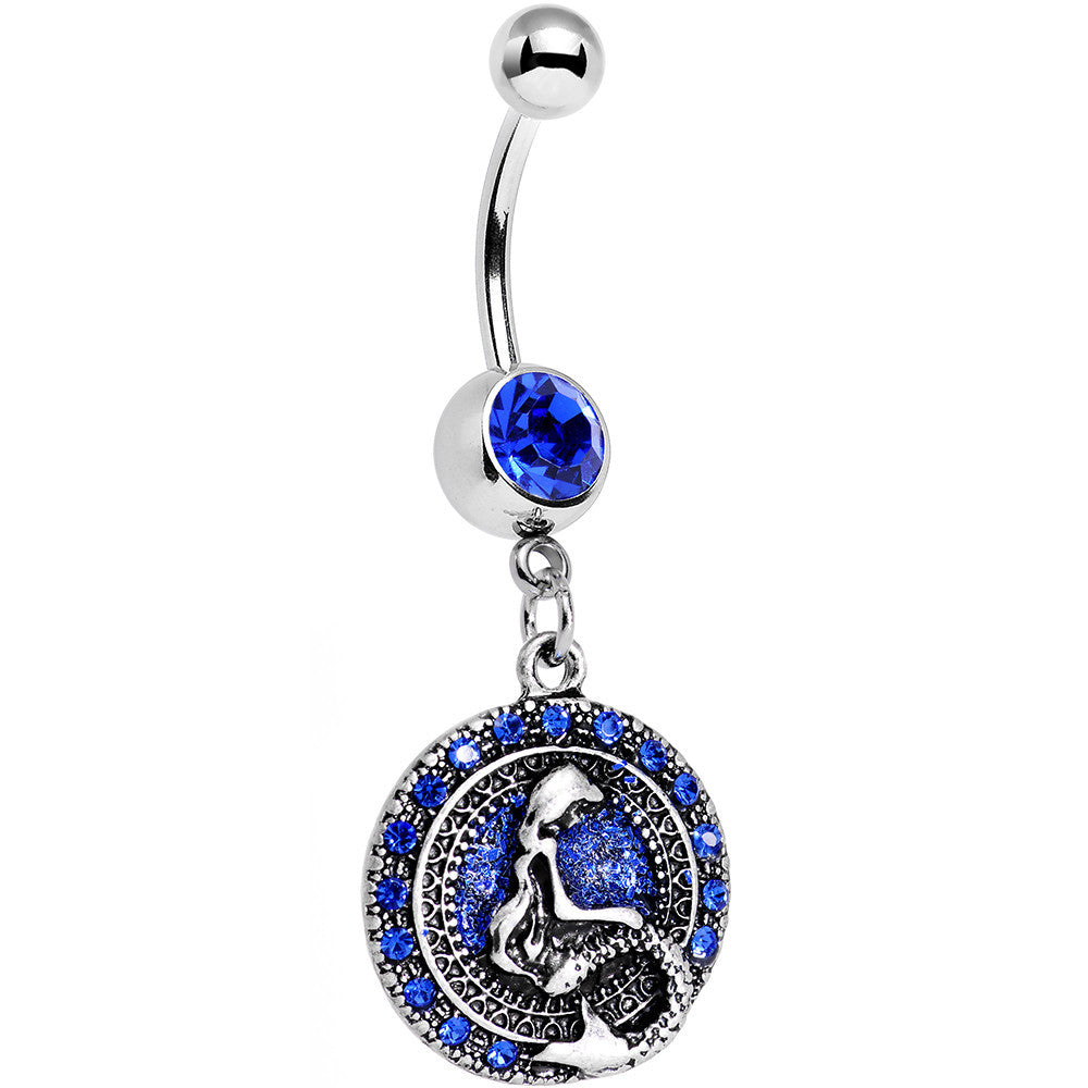 BodyCandy Royal Blue Gem Mythical Mermaid Dangle Belly Ring — main product shot