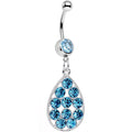 BodyCandy Aqua Gem Steel Dingy Drop Dangle Belly Ring — main product shot