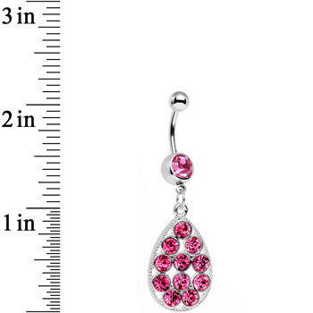 BodyCandy Pink Gem Dingy Drop Dangle Belly Ring — detail close-up