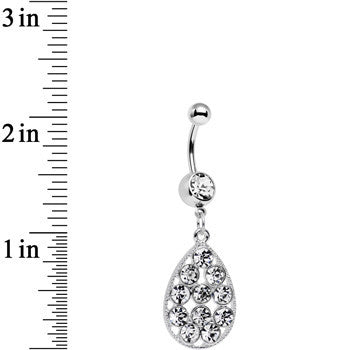 BodyCandy Clear Gem Dingy Drop Dangle Belly Ring — detail close-up