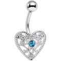 BodyCandy Aqua Gem Heavy Heart Belly Ring — main product shot
