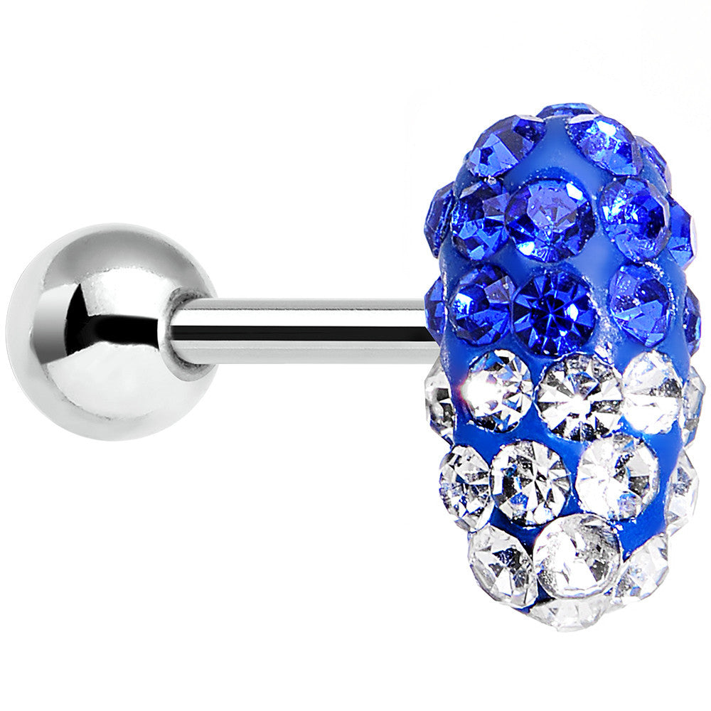 BodyCandy 16G 1/4 Blue and Clear Gem Paved Blue Tragus Cartilage Earring — main product shot