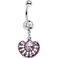BodyCandy Pink Gem Fantastic Fancy Fan Dangle Belly Ring — main product shot