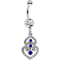 BodyCandy Clear Blue Gem Fancy Delilah Dangle Belly Ring — main product shot