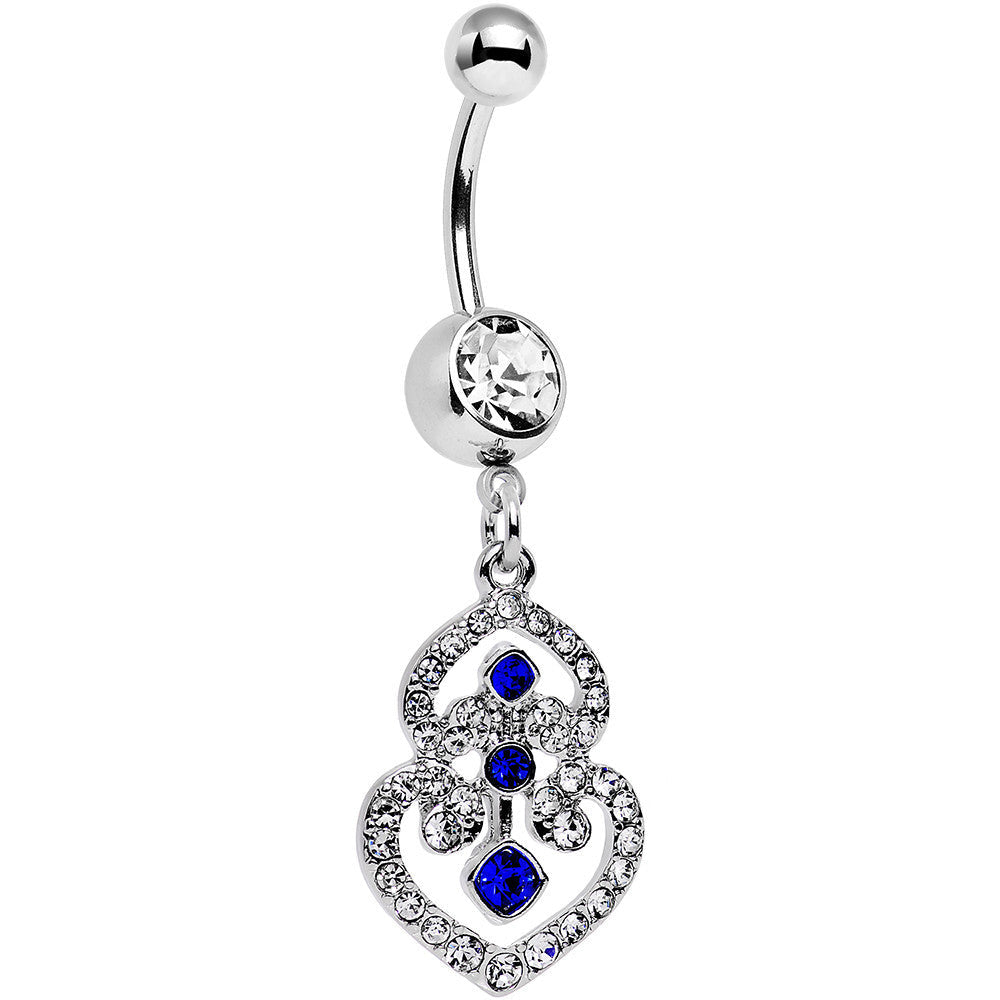 BodyCandy Clear Blue Gem Fancy Delilah Dangle Belly Ring — main product shot