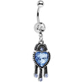 BodyCandy Clear Blue Gem Baby Blue Heart Dangle Belly Ring — main product shot