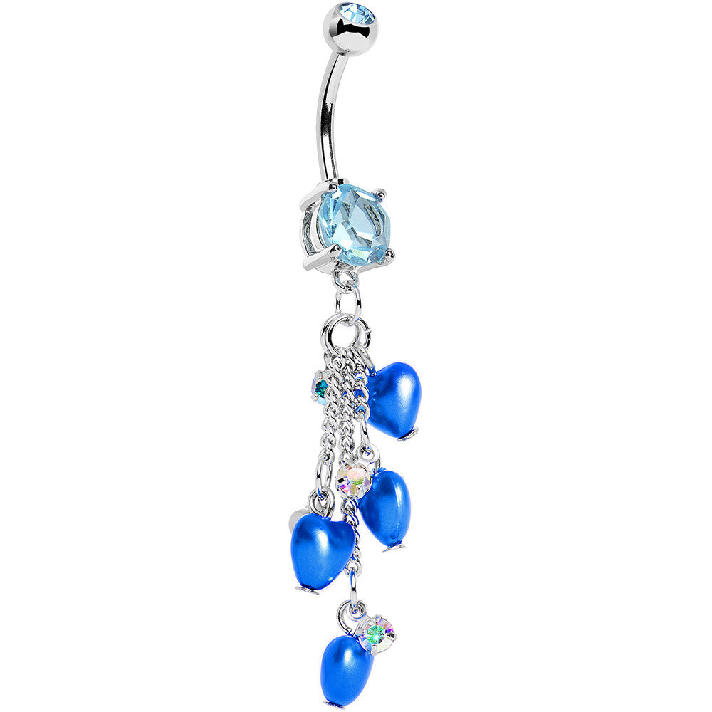 BodyCandy Aqua Gem Blue Orb Hearts Dangle Belly Ring — main product shot