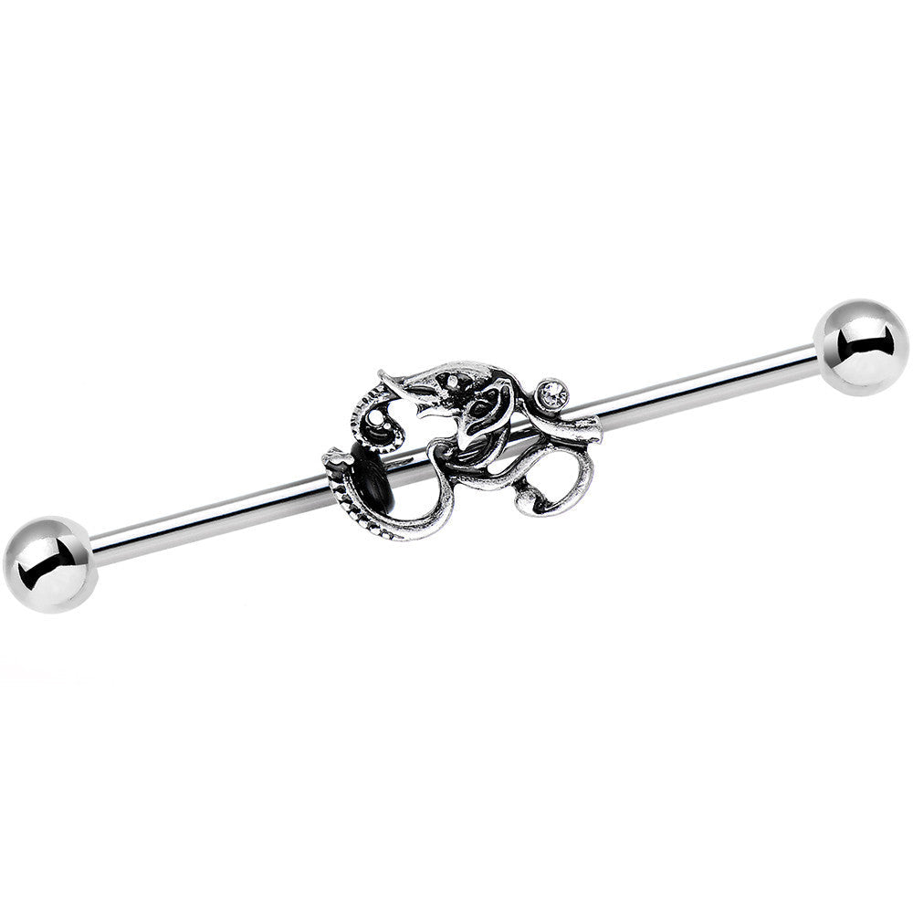 BodyCandy 14G Clear Gem Steel Aesthetic Elephant Industrial Barbell 38mm — main product shot