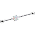 BodyCandy 14G White Faux Opal Opulence Industrial Barbell 38mm — main product shot