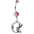 BodyCandy Pink Gem Fairly Fairy Moon Dangle Belly Ring — main product shot