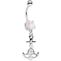 BodyCandy White Faux Opal Celtic Knot Anchor Dangle Belly Ring — main product shot