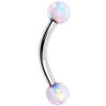 BodyCandy White Synthetic Opal 3mm Ball Internally Threaded Curved Eyebrow Ring — main product shot