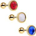 BodyCandy Gold Anodized Red White Blue Tragus Cartilage Earring Set of 3 — main product shot