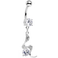 BodyCandy Clear Gem Coiled Wave Bling Dangle Belly Ring — main product shot
