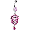 BodyCandy Pink Gem Awestruck Angel Chandelier Dangle Belly Ring — main product shot