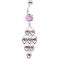 BodyCandy Pink Gem Perfection Connection Chandelier Dangle Belly Ring — main product shot