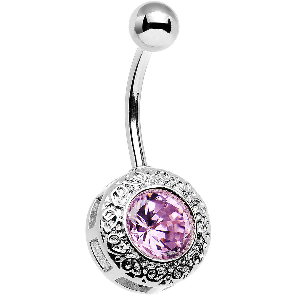 BodyCandy Pink Gem Cute as a Button Lattice Frame Belly Ring — main product shot