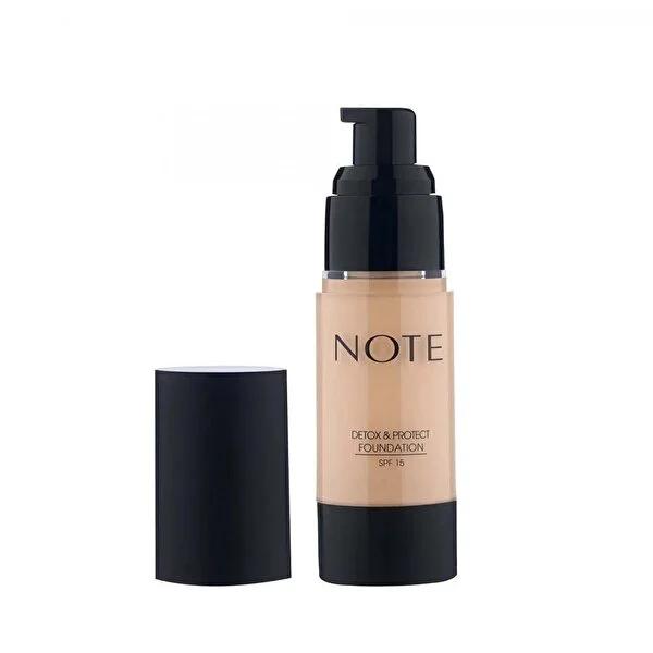 Note Detox & Protect Foundation 02 Natural Beige - Anti-Aging Foundation Makeup with Antioxidants & Natural Finish
