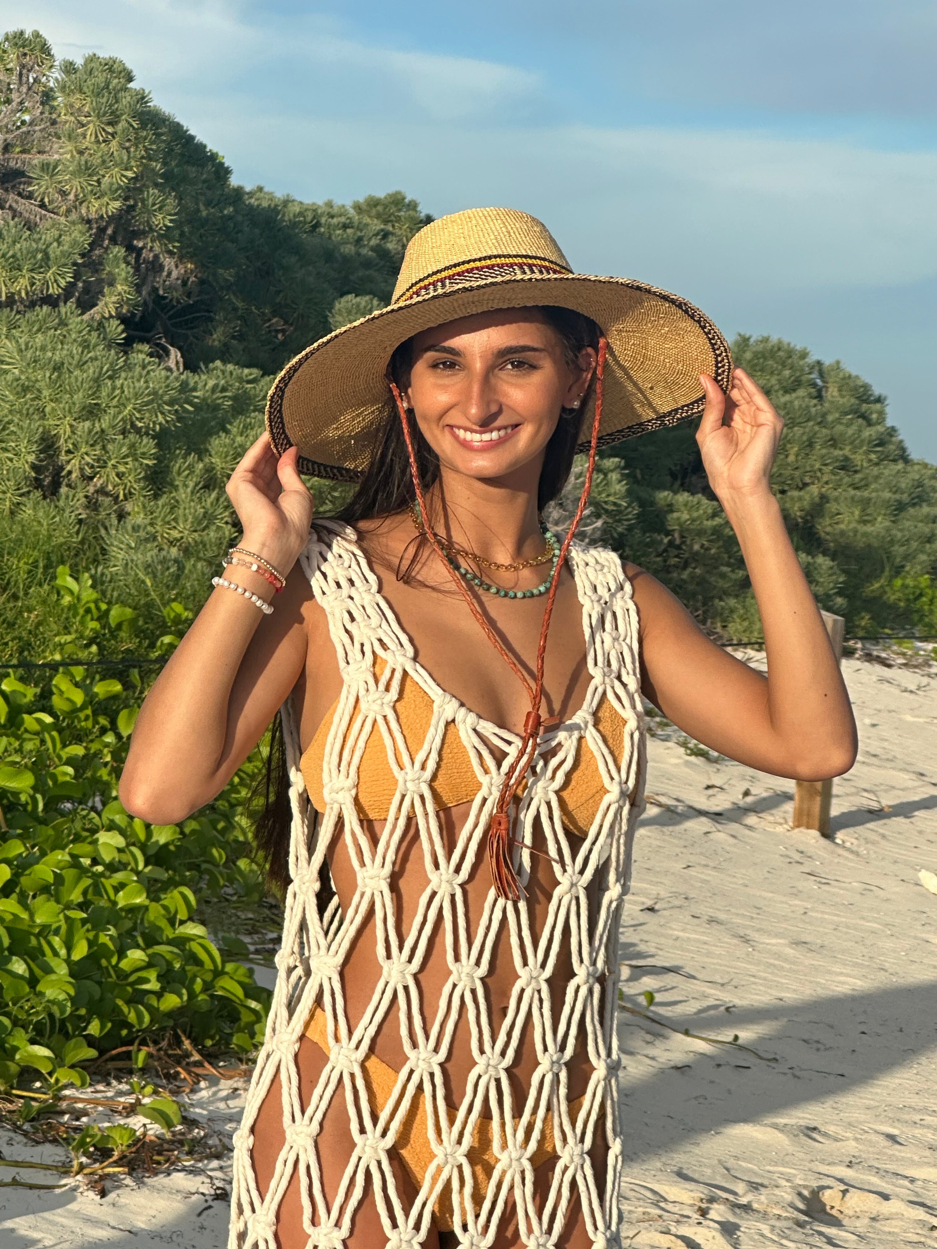 CanyonLeaf Woven Sun Hat — lifestyle context
