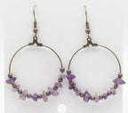 Amethyst hoop drops