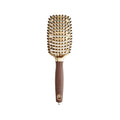 Olivia Garden Expert Care Flex Boar Bristles Gold Brown Hair Brush for Gentle Hair Care & Styling