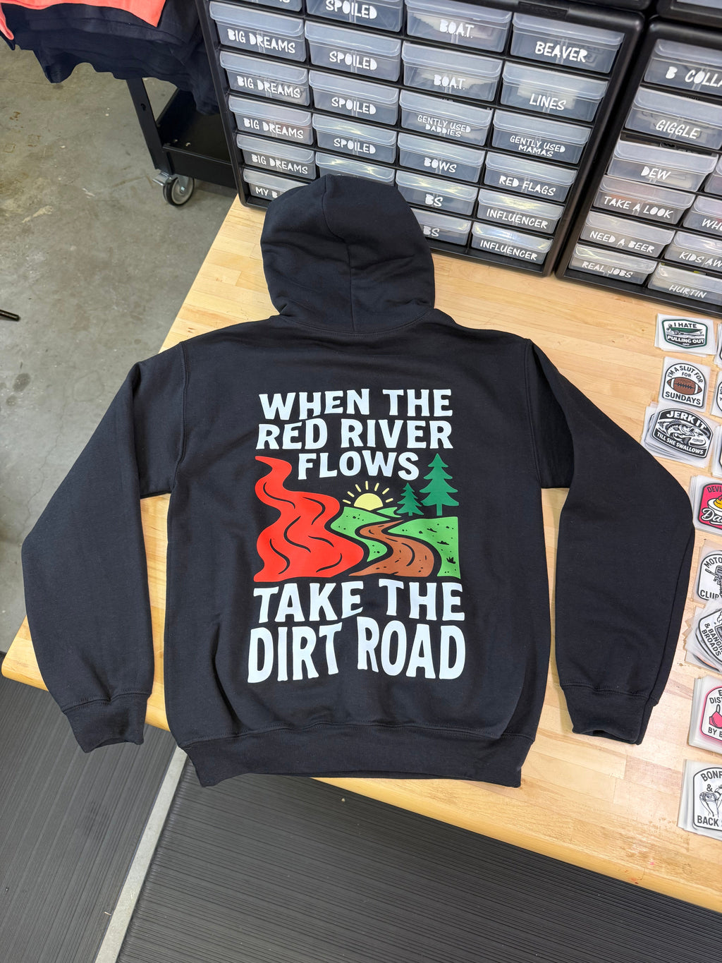 Luckless Outfitters Red River Hoodie — lifestyle context