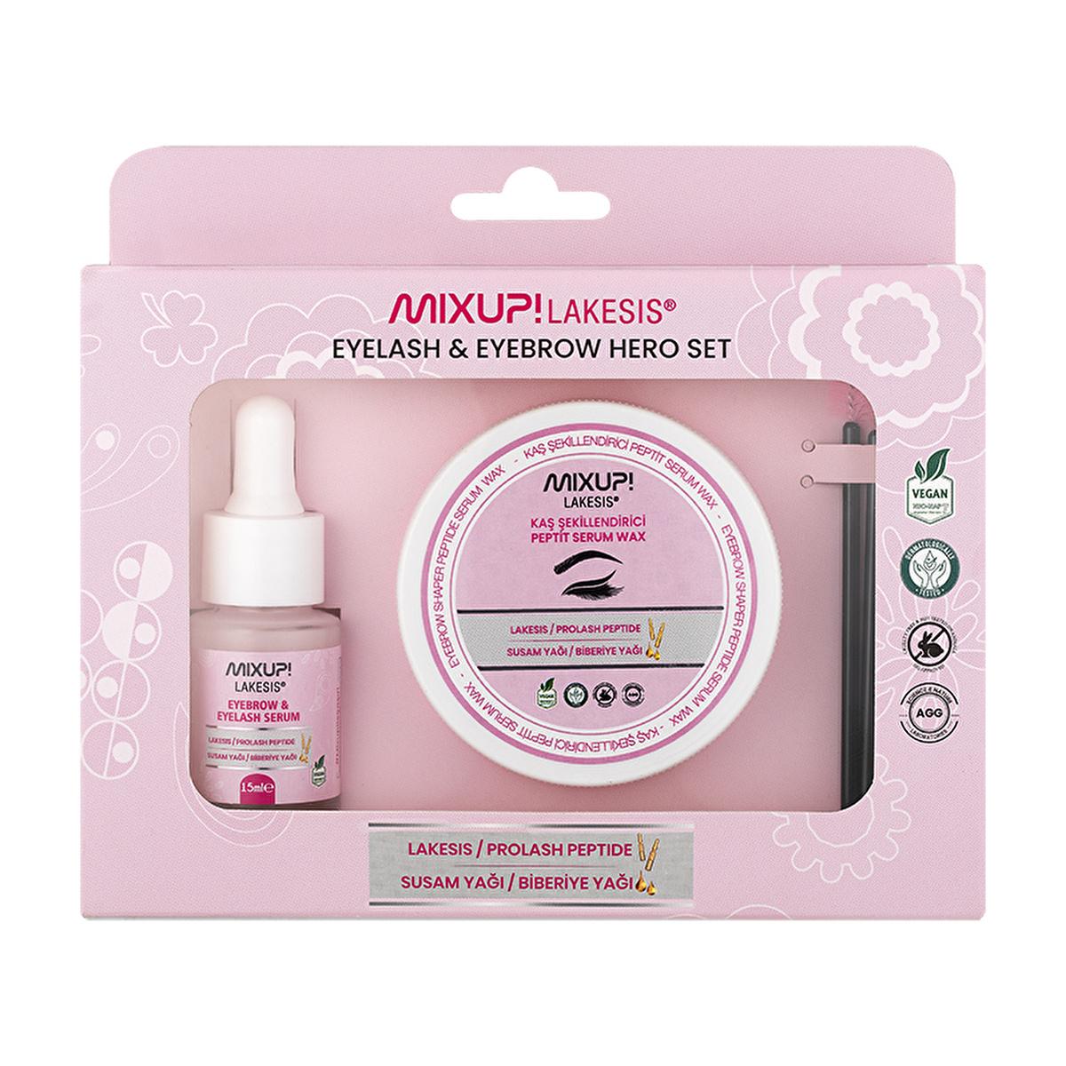Mixup. Lakesis Eyebrow and Eyelash Serum Set - Strengthens, Nourishes, and Shapes Brows and Lashes