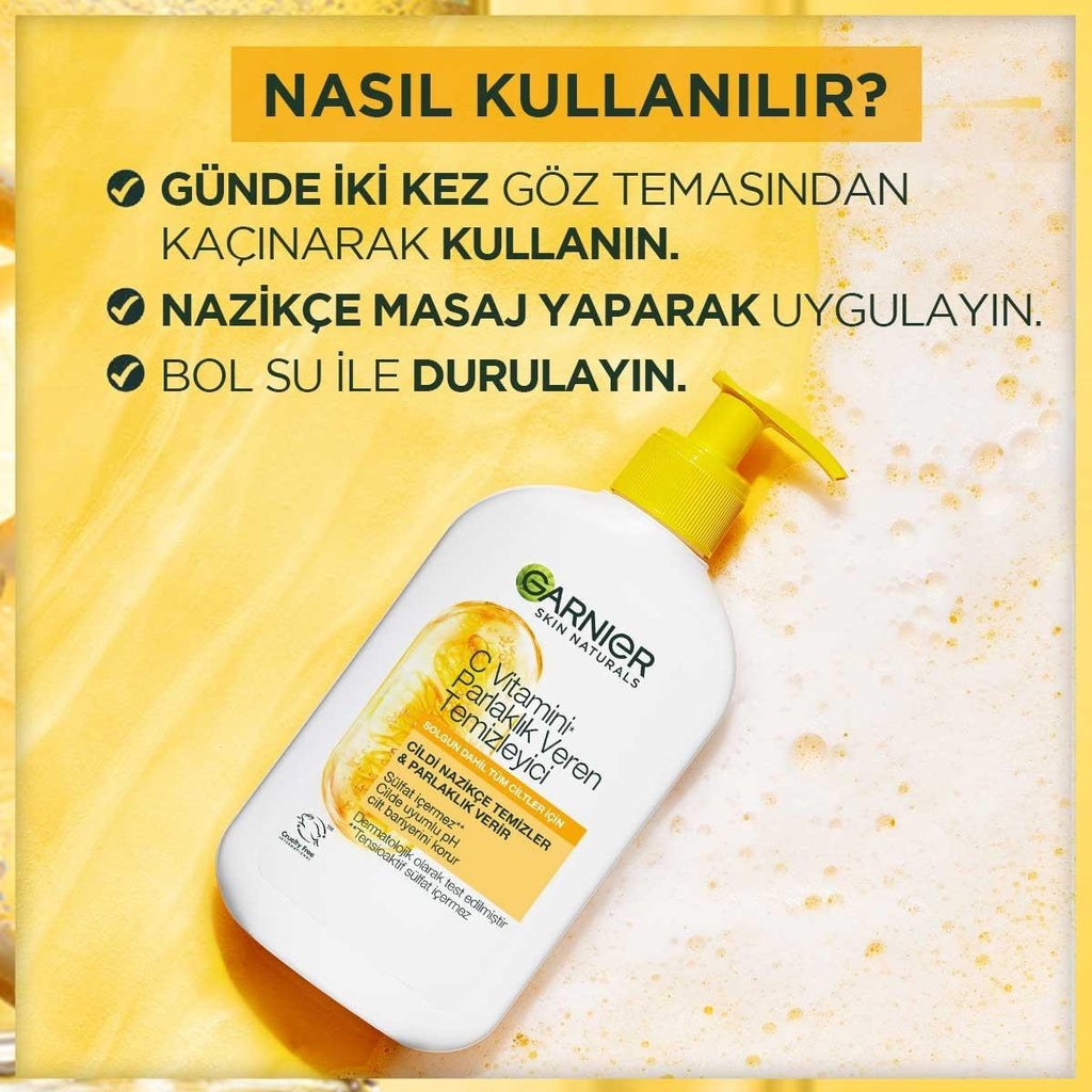 Garnier Vitamin C Brightening Facial Cleanser - 8.45 fl oz - Enhances Skin Radiance & Provides Antioxidant Benefits