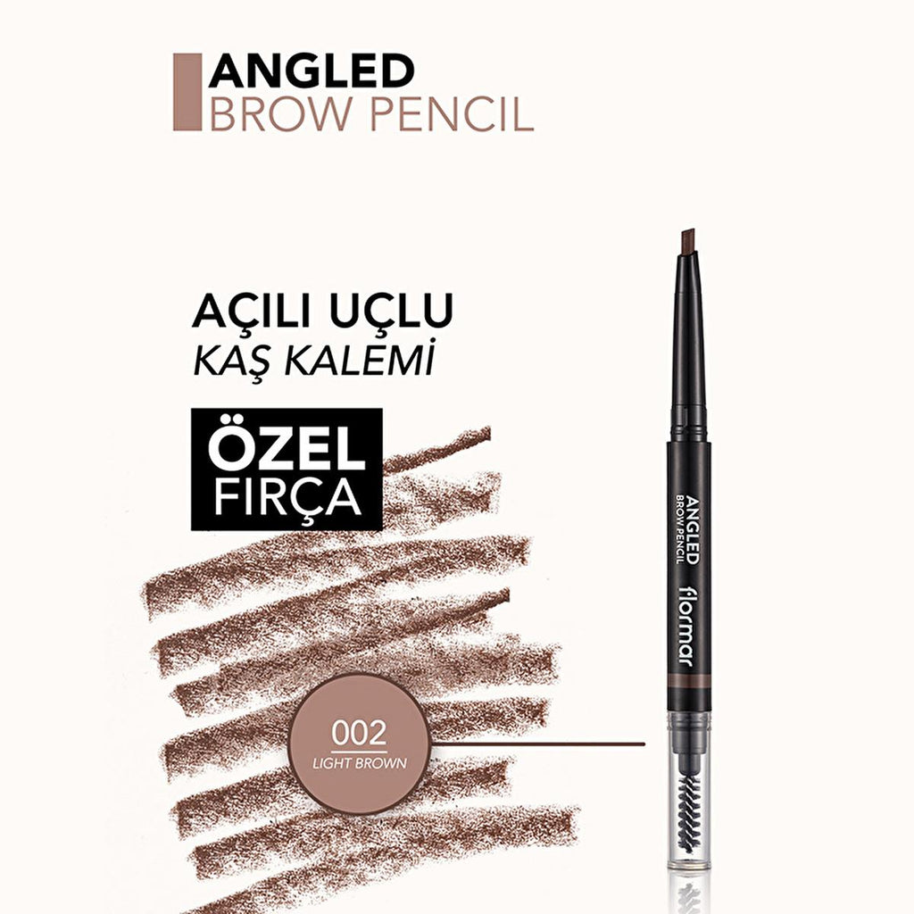 Flormar Light Brown Angled Eyebrow Pencil: Define & Shape Brows for a Natural, Smudge-Proof Look All Day