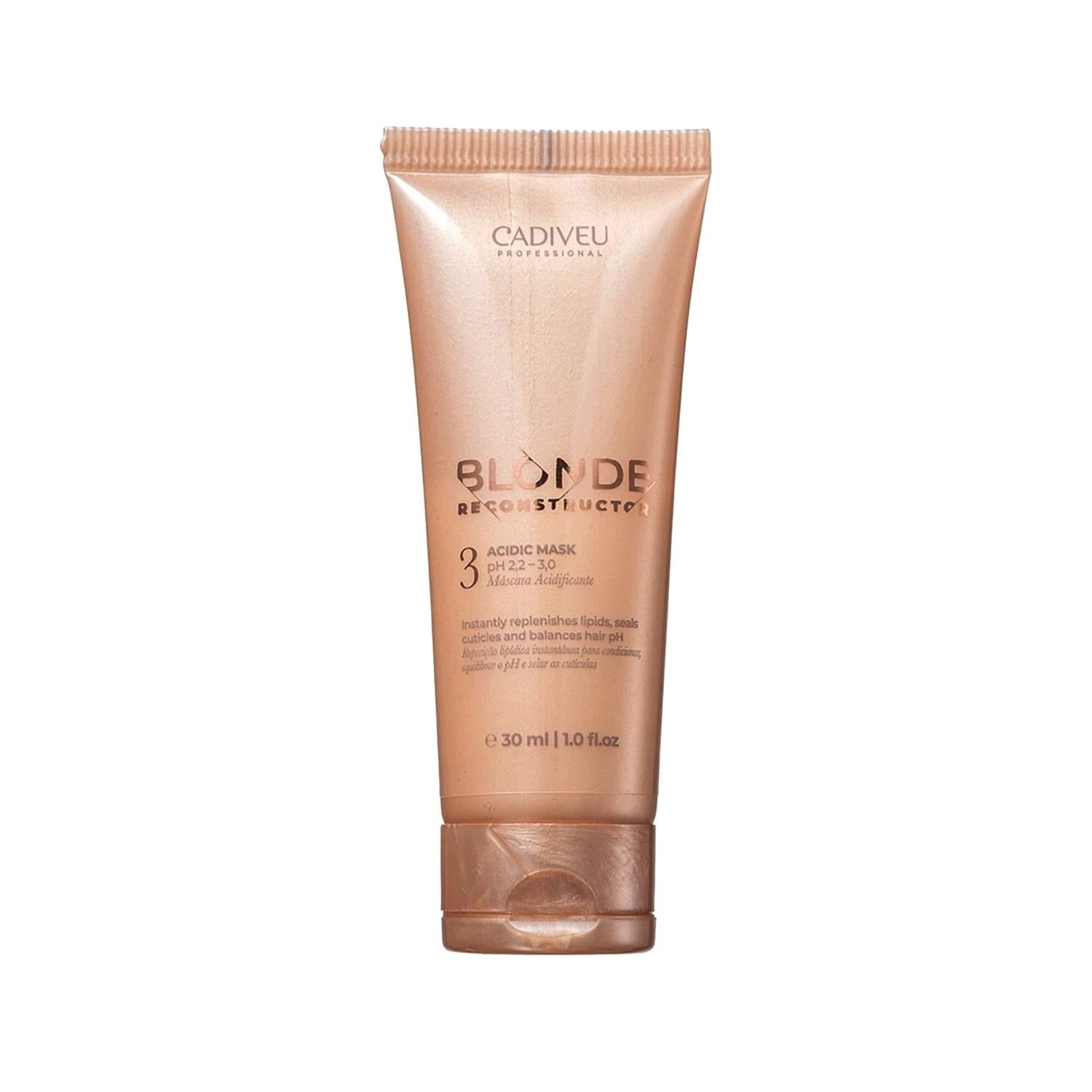 Cadiveu Blonde Reconstructor pH Balancing Hair Mask 30ml - Repairs & Preserves Blonde Hair Color