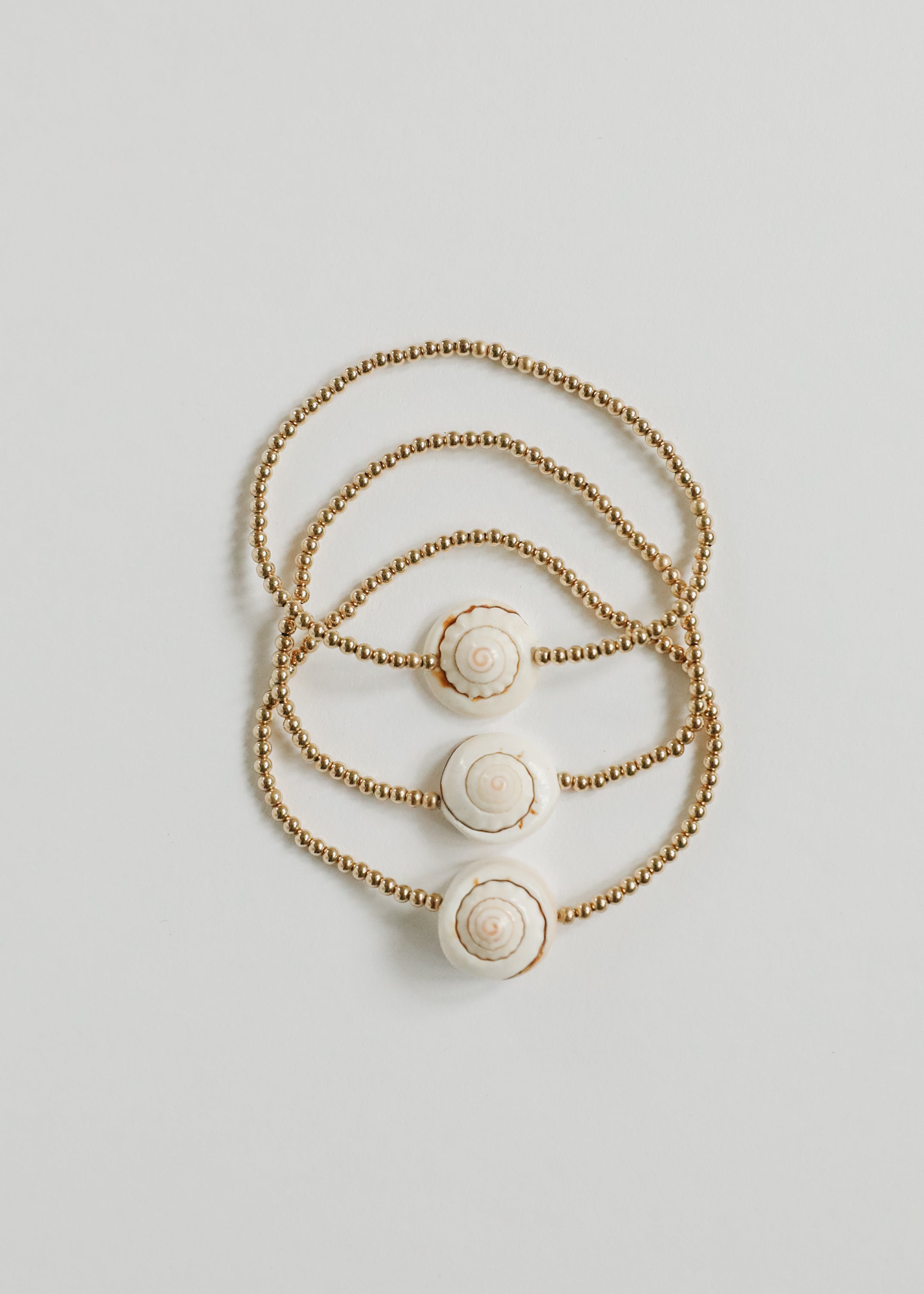 CanyonLeaf Dainty 14K Gold Filled + Sea Shell || Stretch Anklet or Bracelet — main product shot