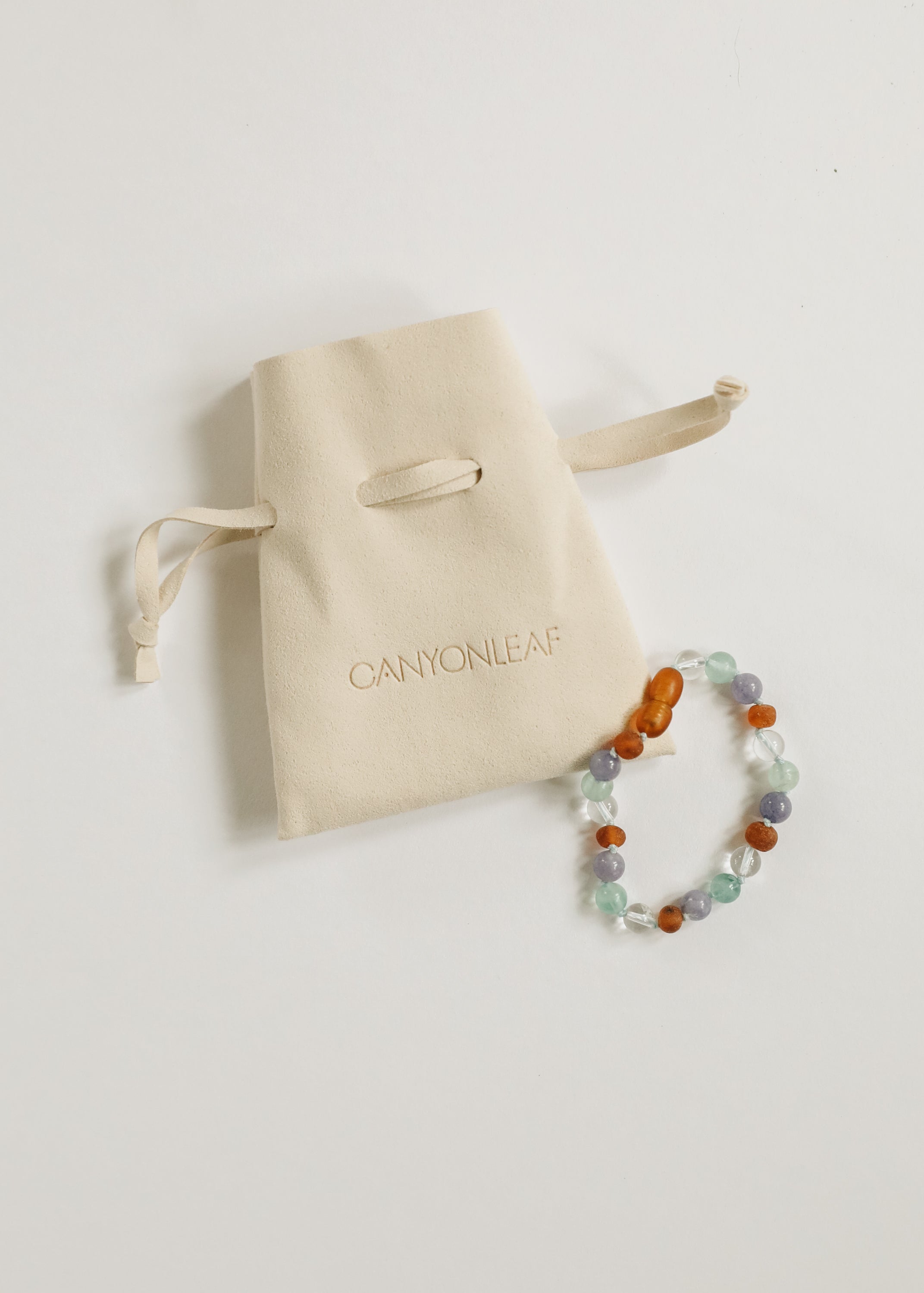 CanyonLeaf Baltic Sea Amber + Natural Gemstone || Anklet or Bracelet — detail close-up