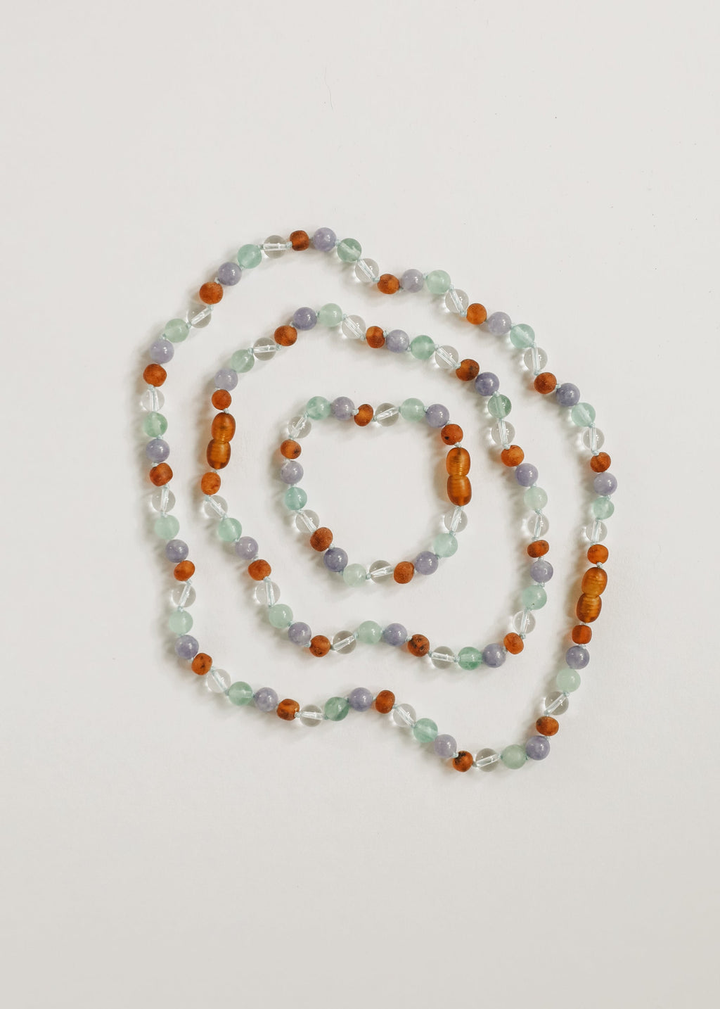 CanyonLeaf Baltic Sea Amber + Natural Gemstone || Anklet or Bracelet — in-use photo