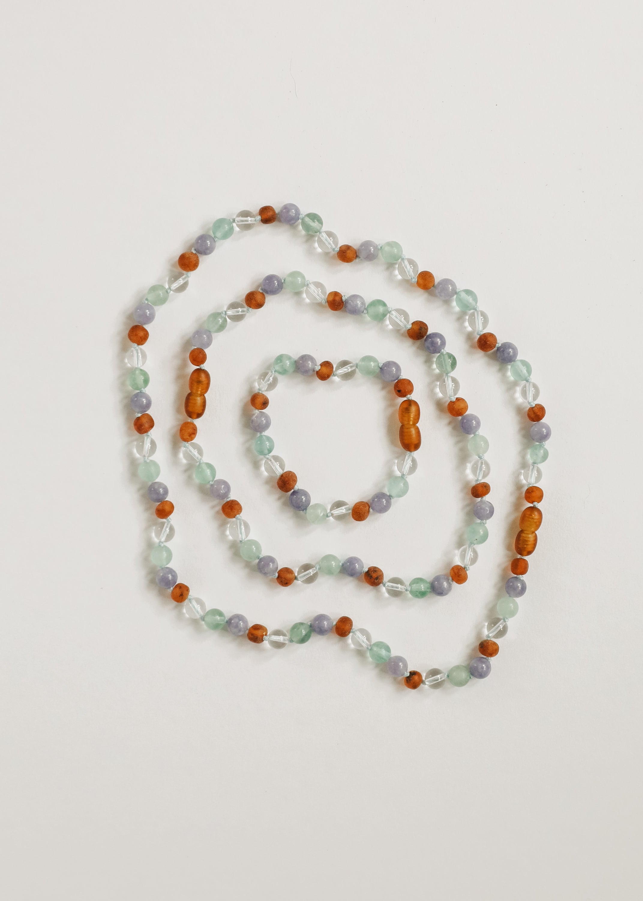 CanyonLeaf Baltic Sea Amber + Natural Gemstone || Beaded Necklace — main product shot