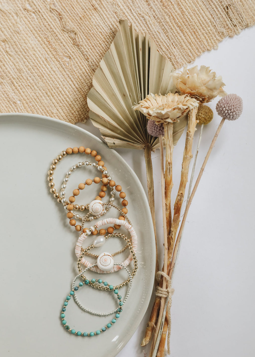 CanyonLeaf Dainty 14K Gold Filled + Sea Shell || Stretch Anklet or Bracelet — CanyonLeaf branding close-up