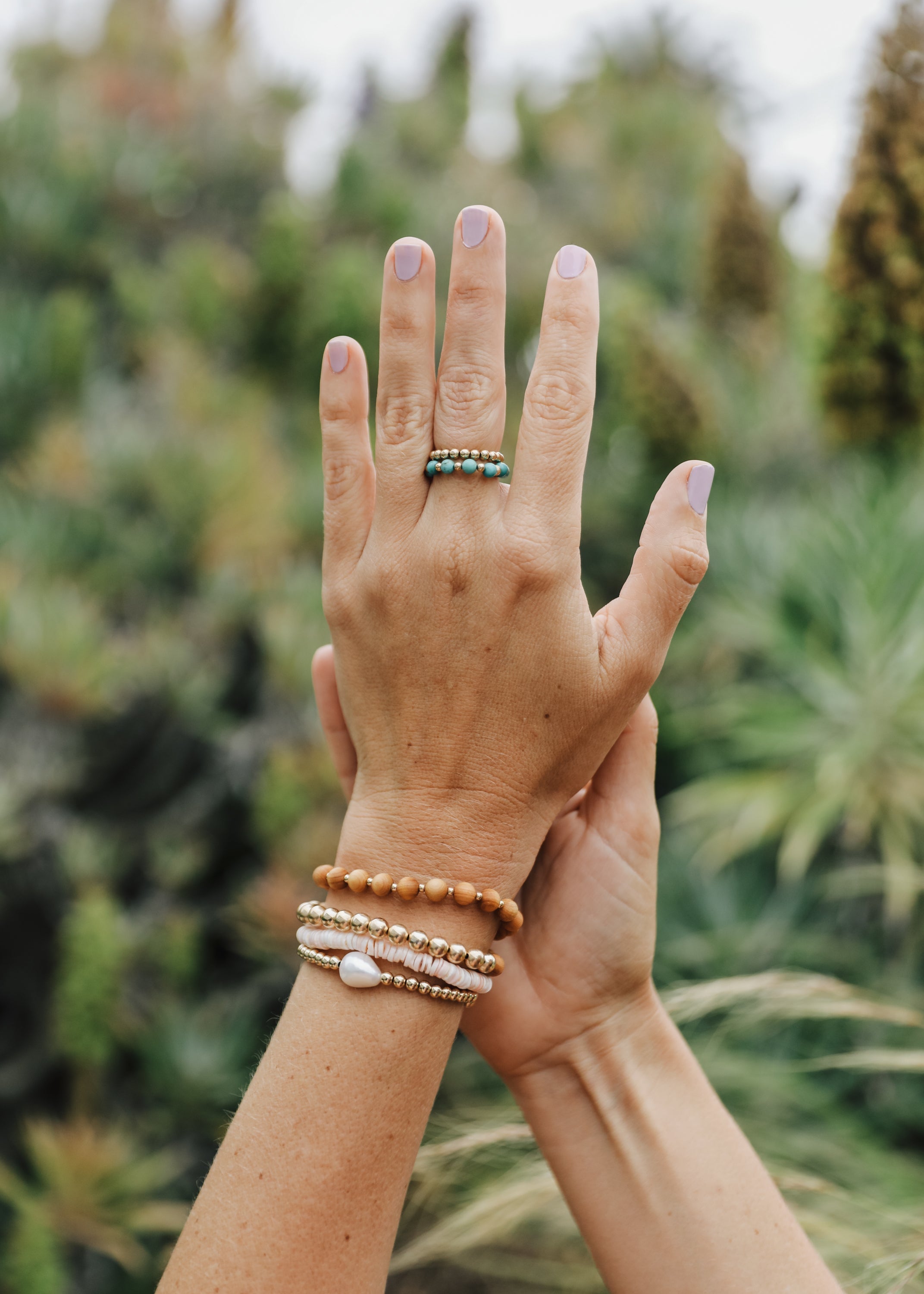 Sterling Silver + Sea Shell || Beaded Anklet or Bracelet